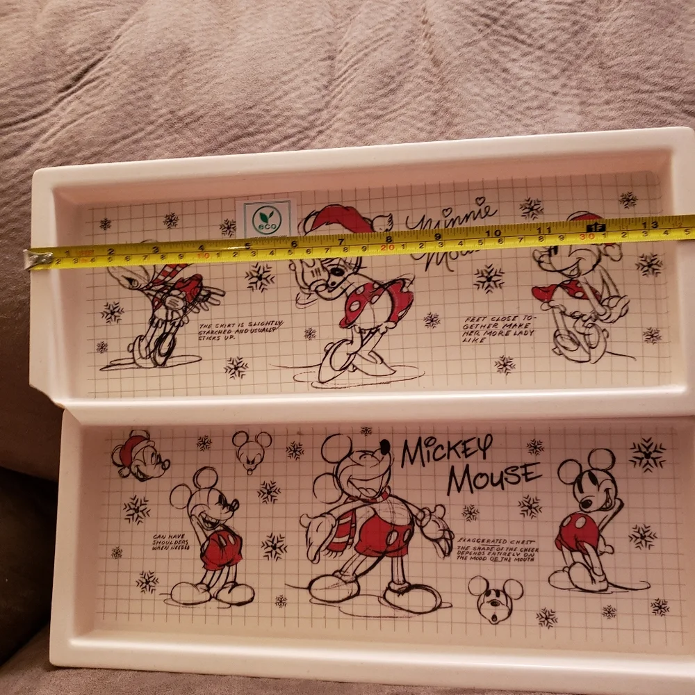Mickey And Minnie Mouse Bamboo Fibre Trays Rectangle Sketch New